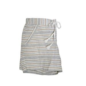 Talbots Linen Cotton Striped Drawstring Shorts XS Extra Small 5" Inseam